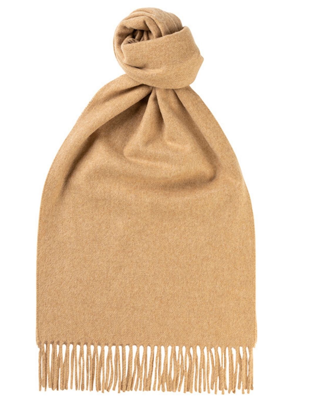 Classic Plain Brushed Cashmere Scarf  Camel