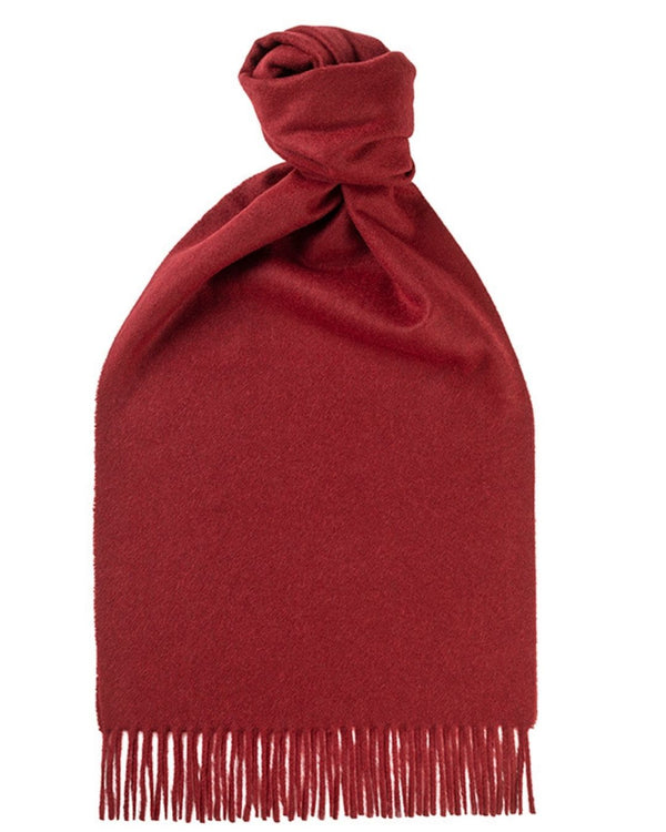 Classic Plain Brushed Cashmere Scarf  Wine Red