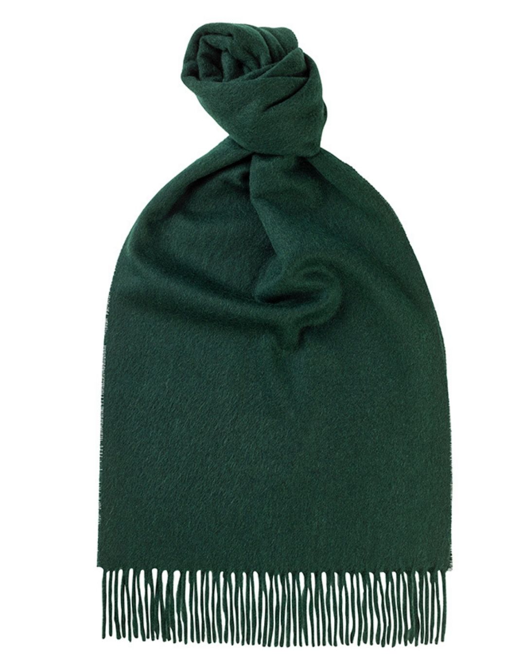 Classic Plain Brushed Cashmere Scarf  Bottle Green