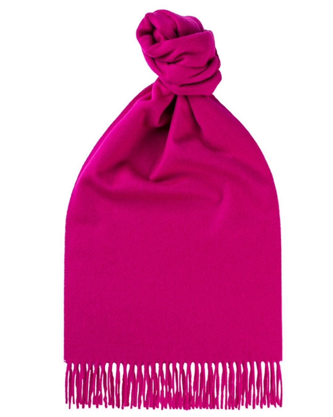 Classic Plain Brushed Cashmere Scarf  Fuchsia Pink