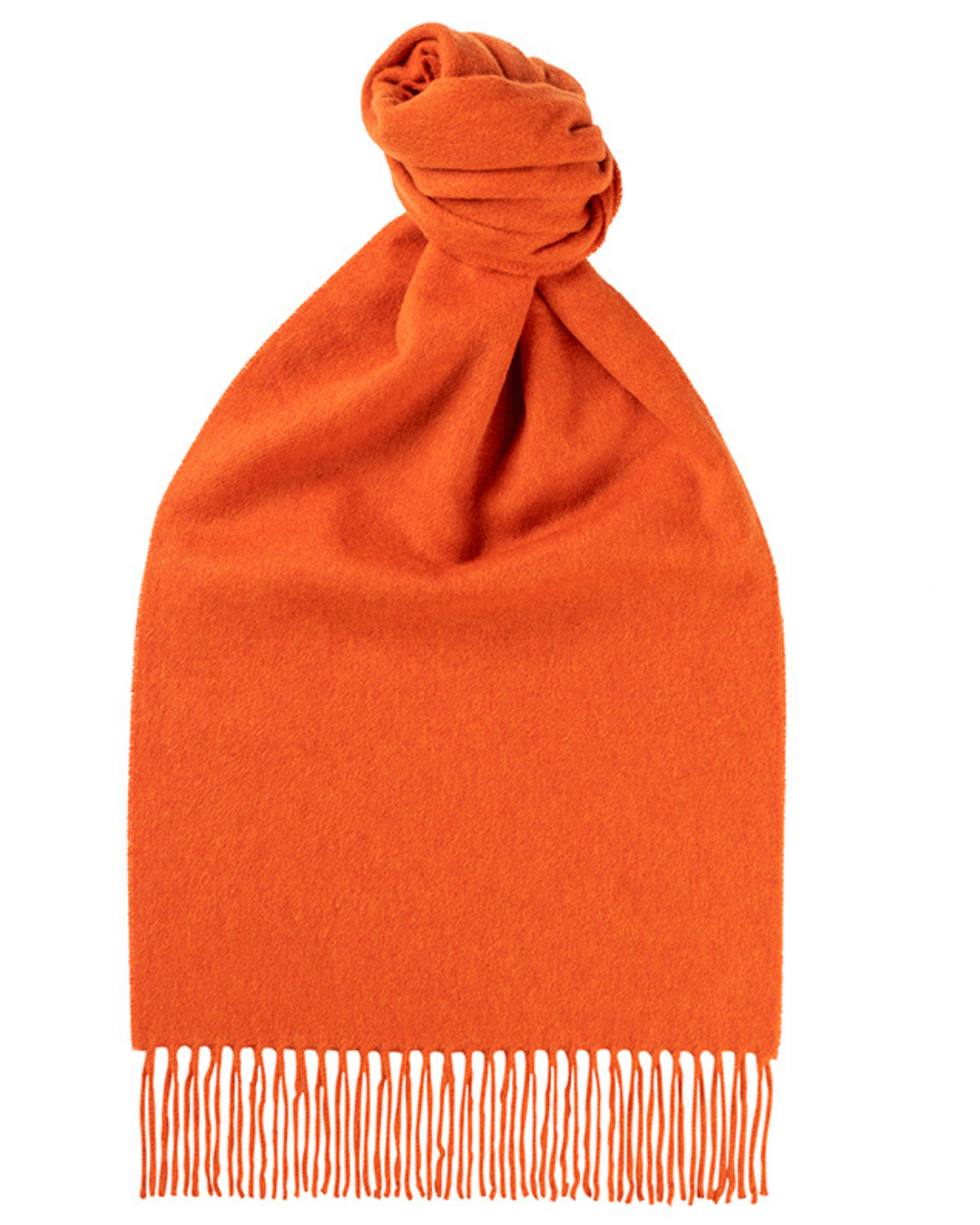 Classic Plain Brushed Cashmere Scarf  Tiger Orange