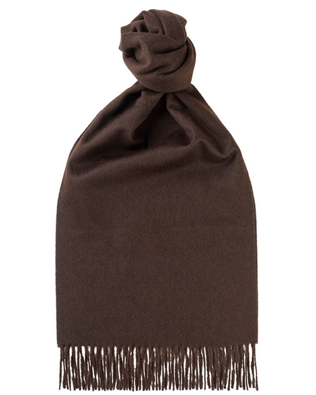 Classic Plain Brushed Cashmere Scarf  Chocolate Brown