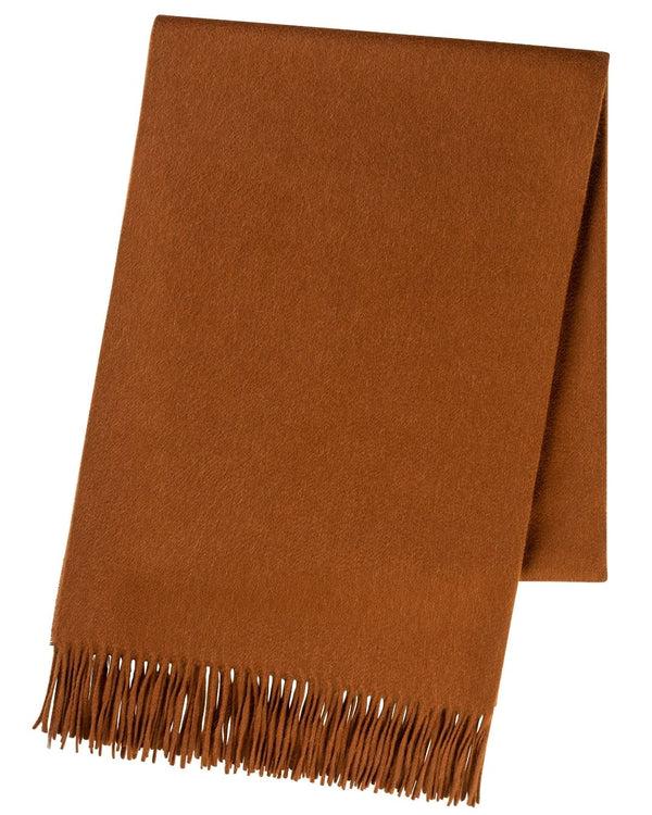 Classic Plain Ripple Cashmere Stole Crocket Brown