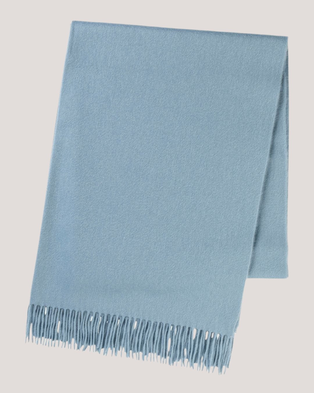 Joshua Ellis Classic Plain Ripple Cashmere Stole Blue