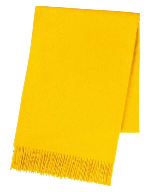 Classic Plain Ripple Cashmere Stole Yellow