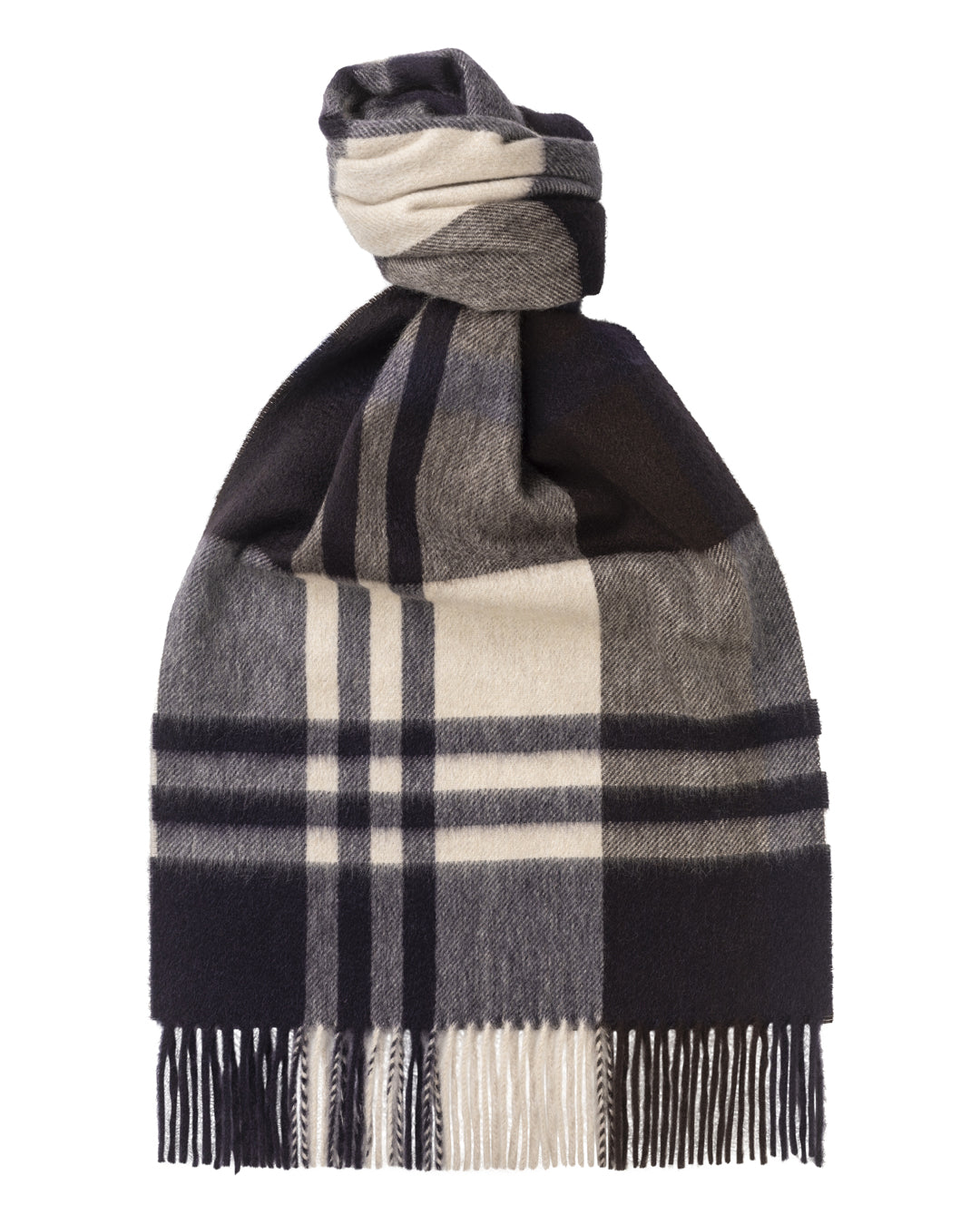 Primary Black Watch Cashmere Scarf Chocolate