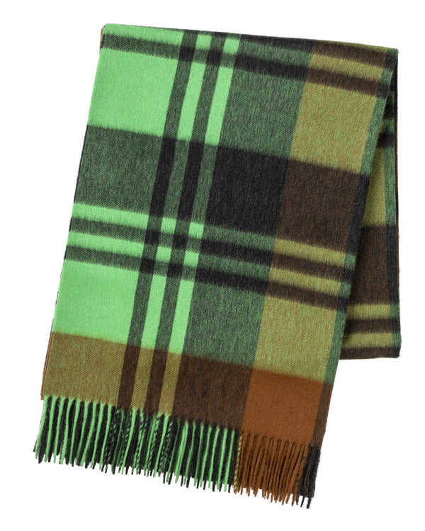 Primary Black Watch Cashmere Stole Lime