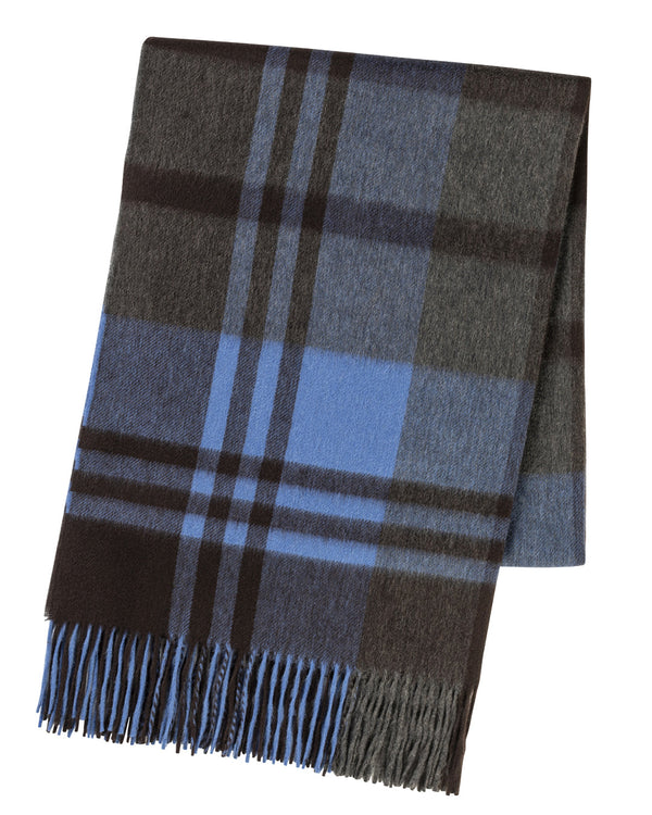 Primary Black Watch Cashmere Stole Sapphire