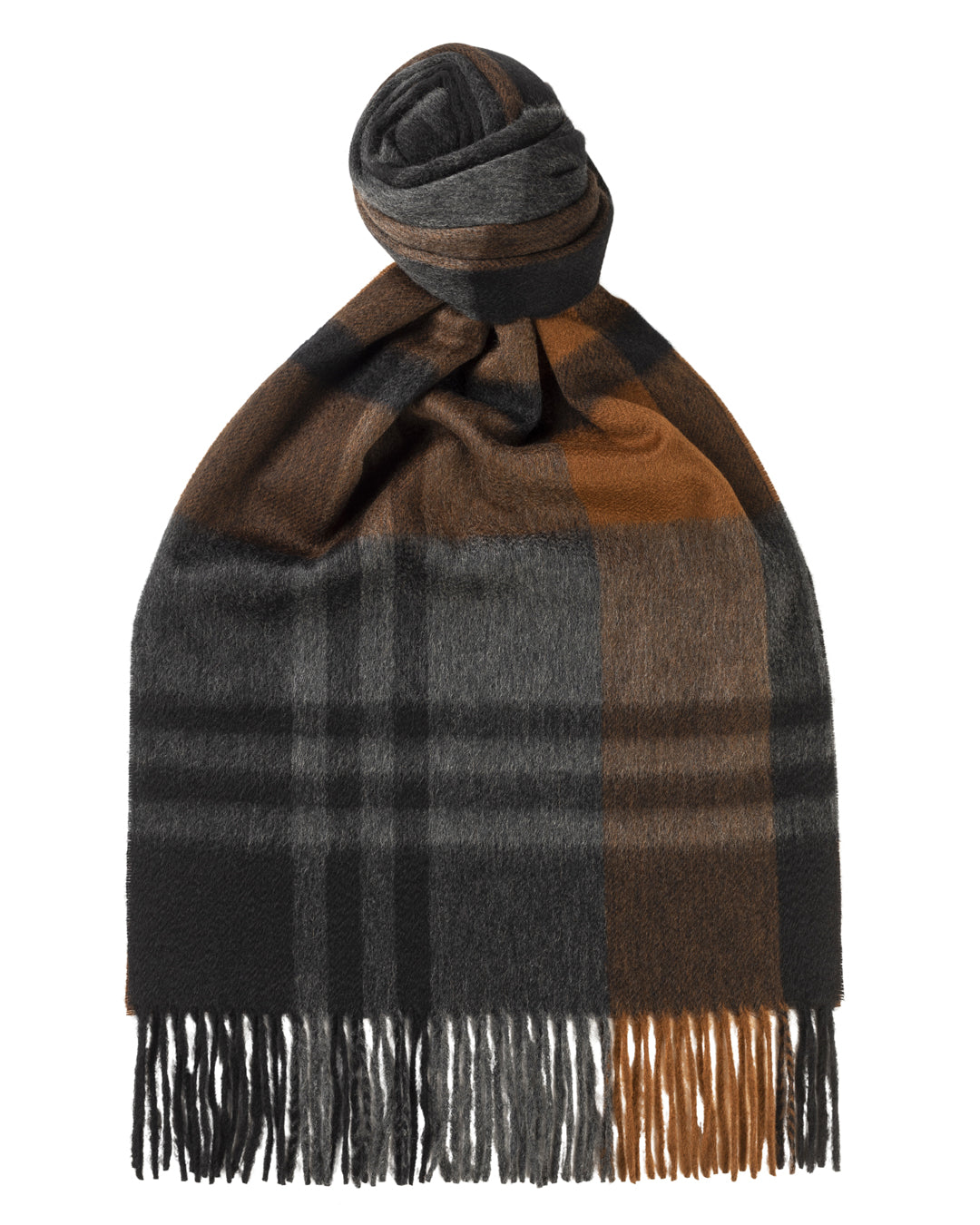 Primary Black Watch Cashmere Scarf Brown