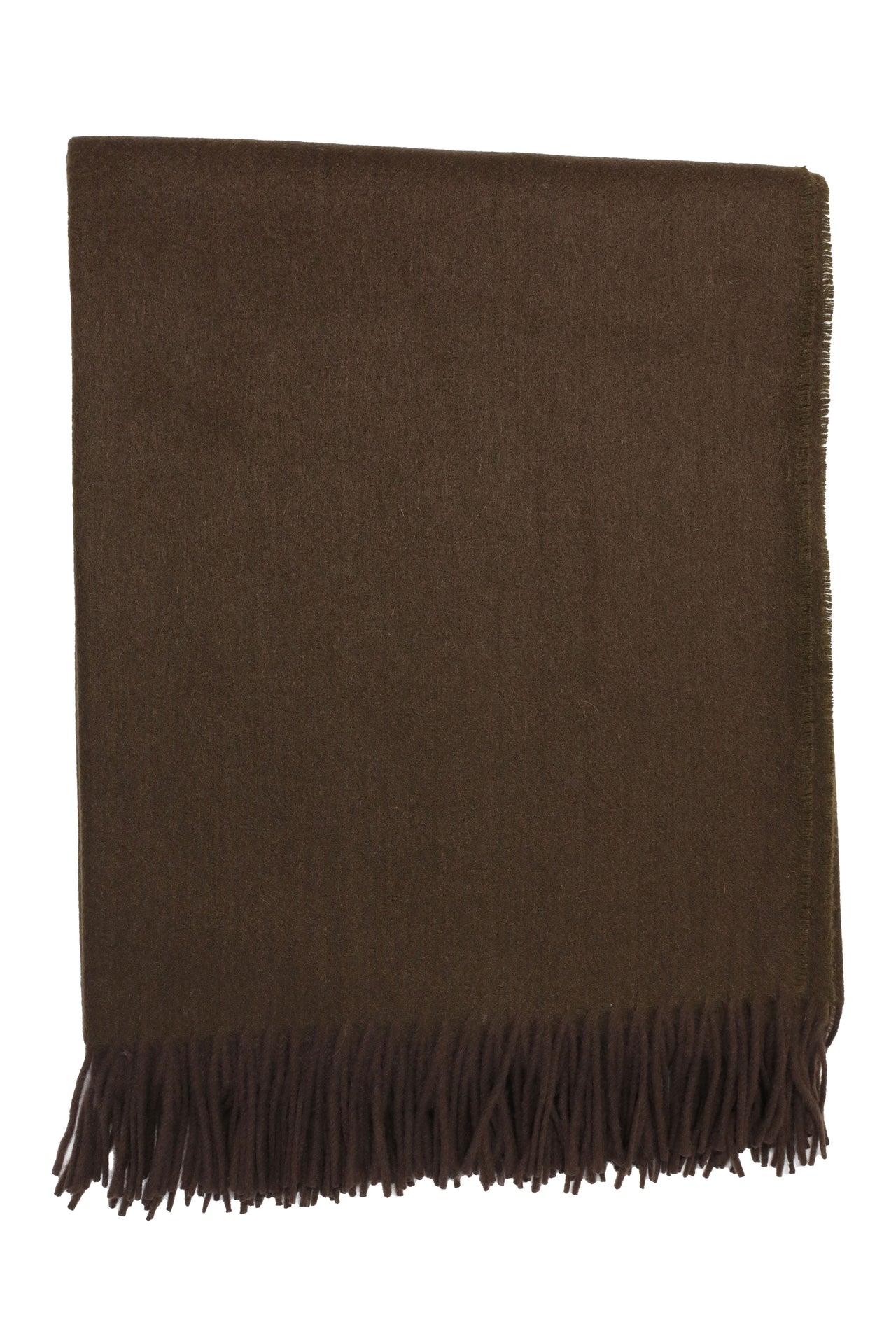 Classic Herringbone Ripple Cashmere Blanket - Brown