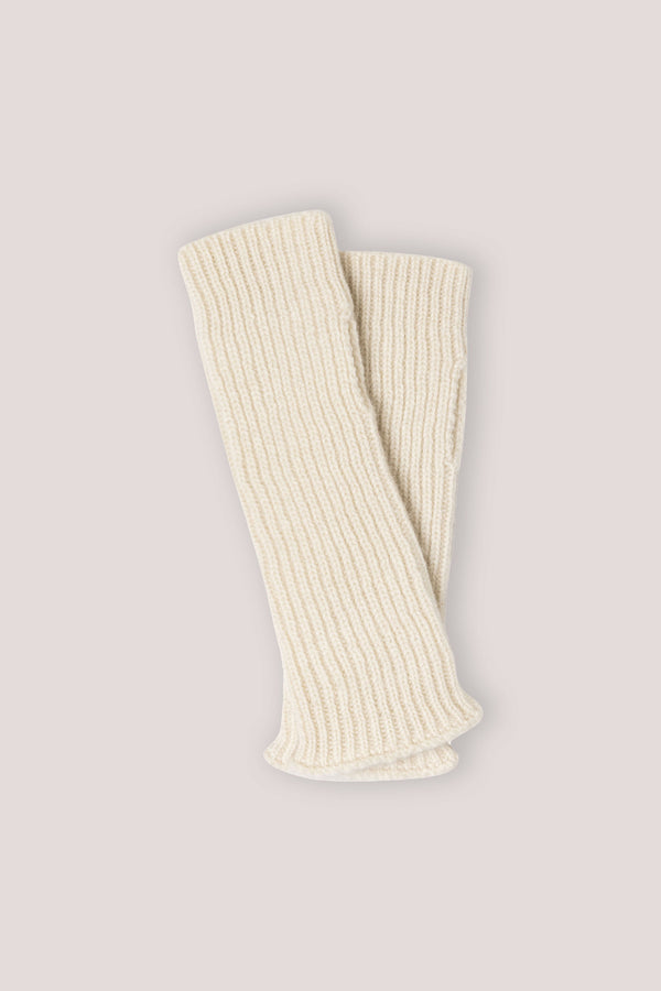 Rib Knit Cashmere Wrist Warmer Natural Undyed