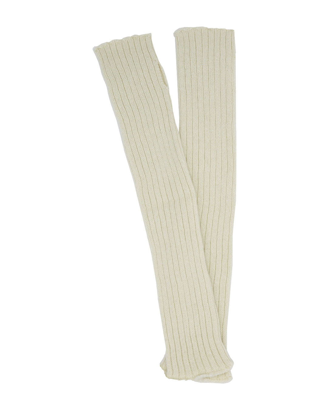 Rib Knit Long Cashmere Wrist Warmer Natural Undyed