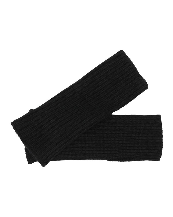 Rib Knit Cashmere Wrist Warmer Black