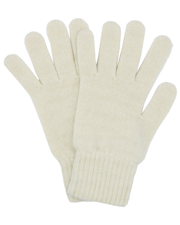 Men's Plain Knit Cashmere Gloves Natural Undyed