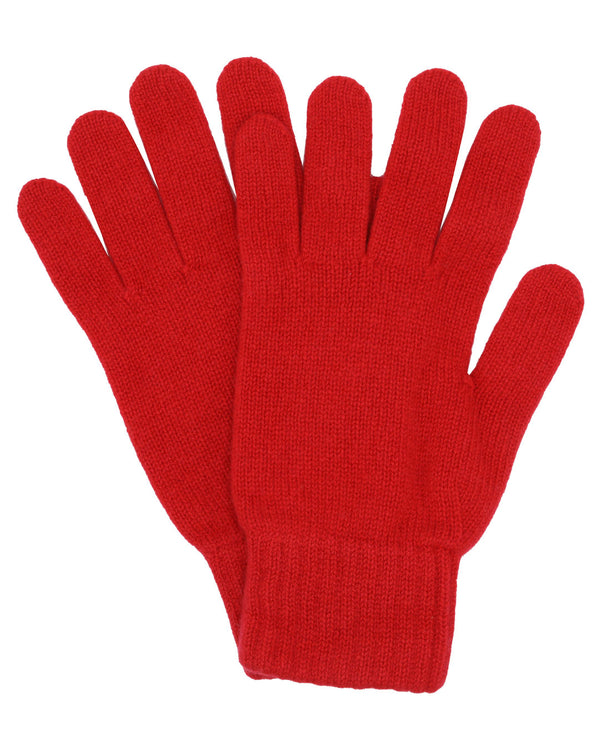 Woman's Plain Knit Cashmere Gloves Red