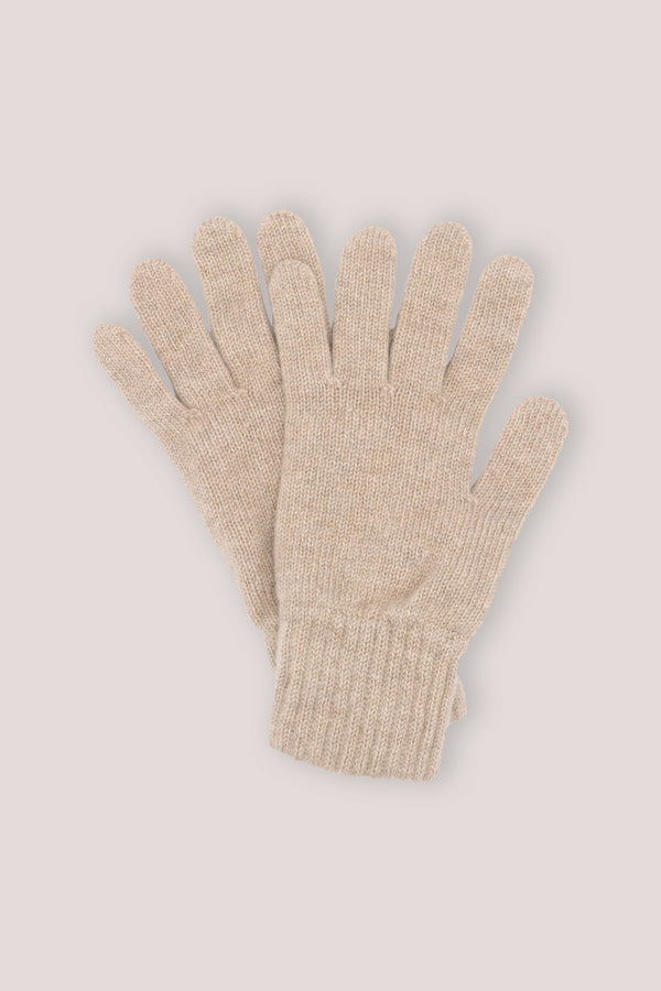 Woman's Plain Knit Cashmere Gloves Oatmeal