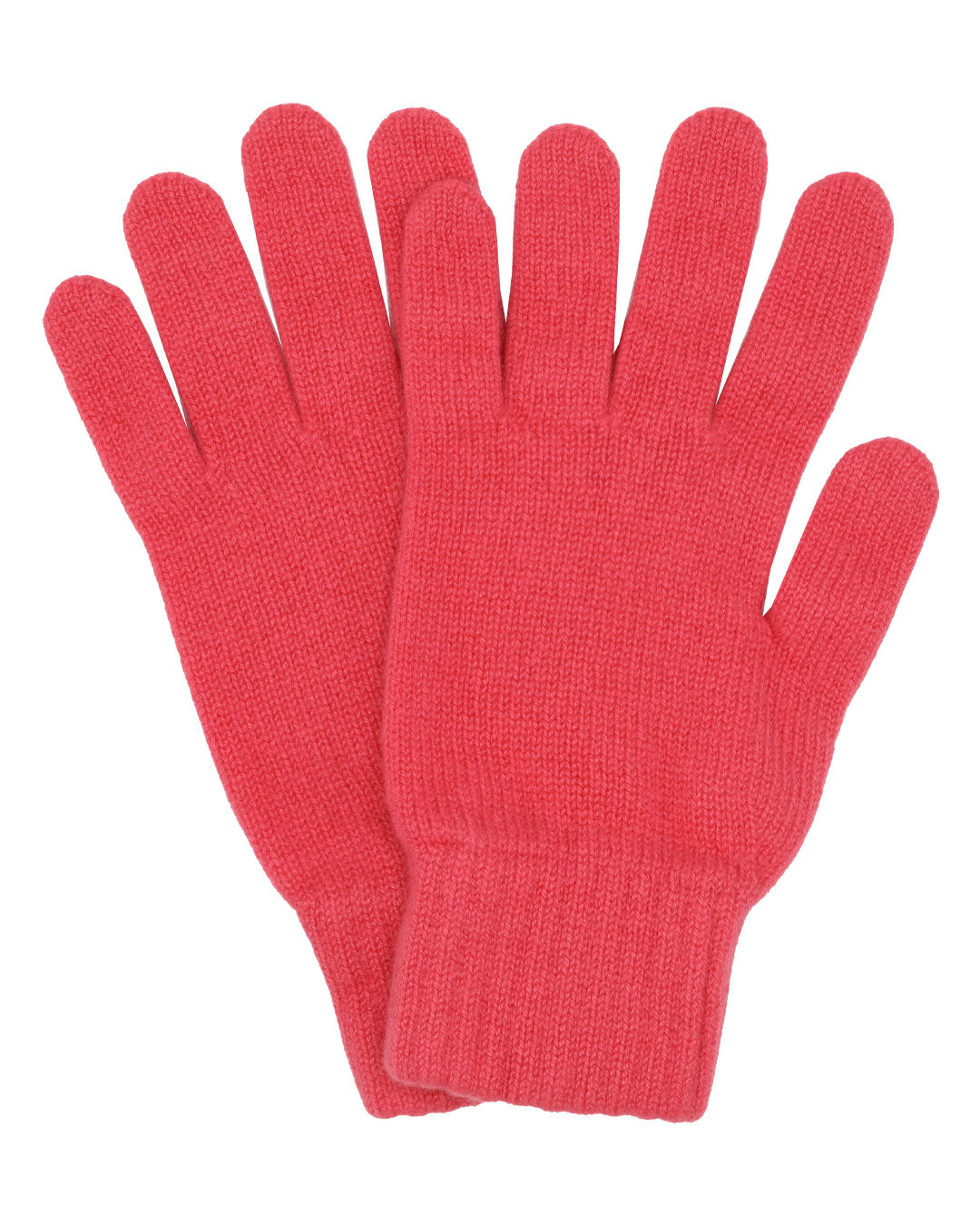 Woman's Plain Knit Cashmere Gloves Coral Pink