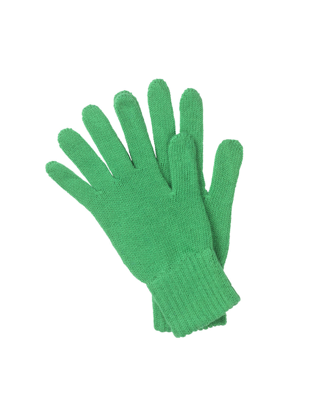 Woman's Plain Knit Cashmere Gloves Lime Green