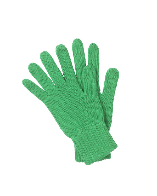 Woman's Plain Knit Cashmere Gloves Lime Green