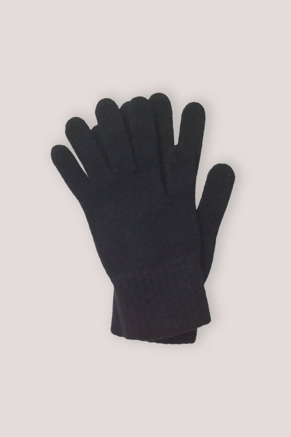 Woman's Plain Knit Cashmere Gloves Black