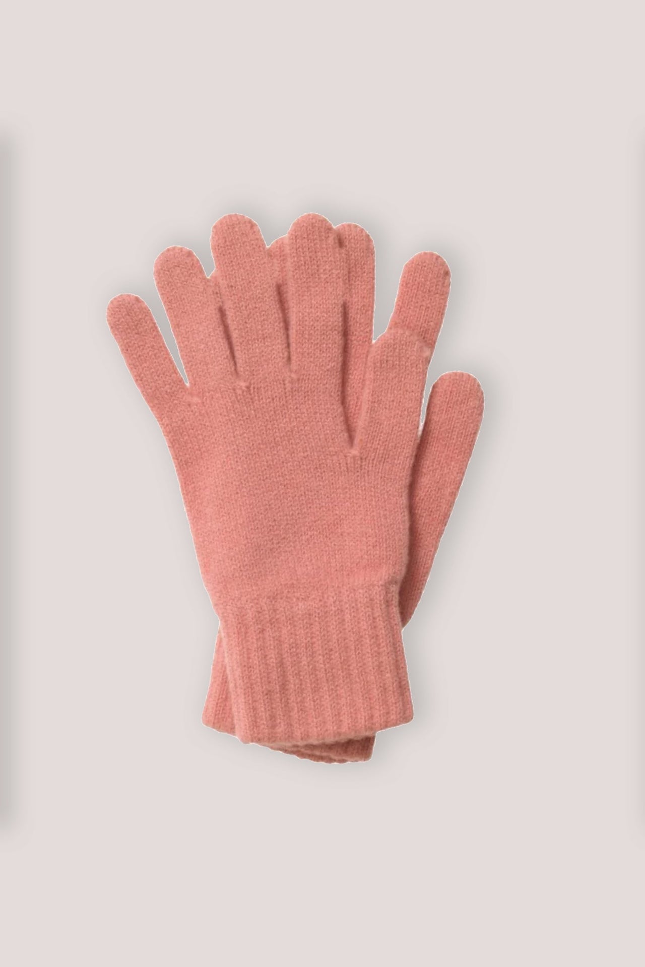 Woman's Plain Knit Cashmere Gloves Pink