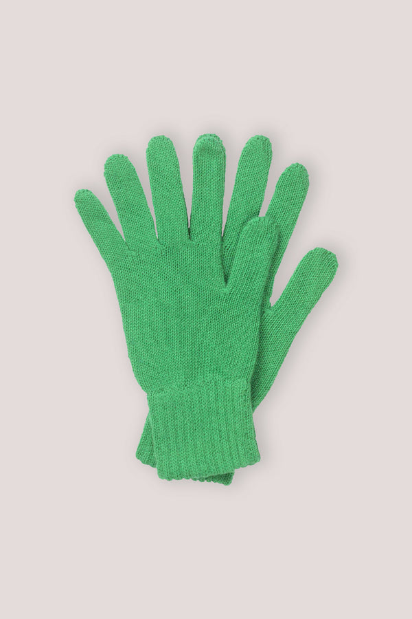 Men's Plain Knit Cashmere Gloves Lime Green