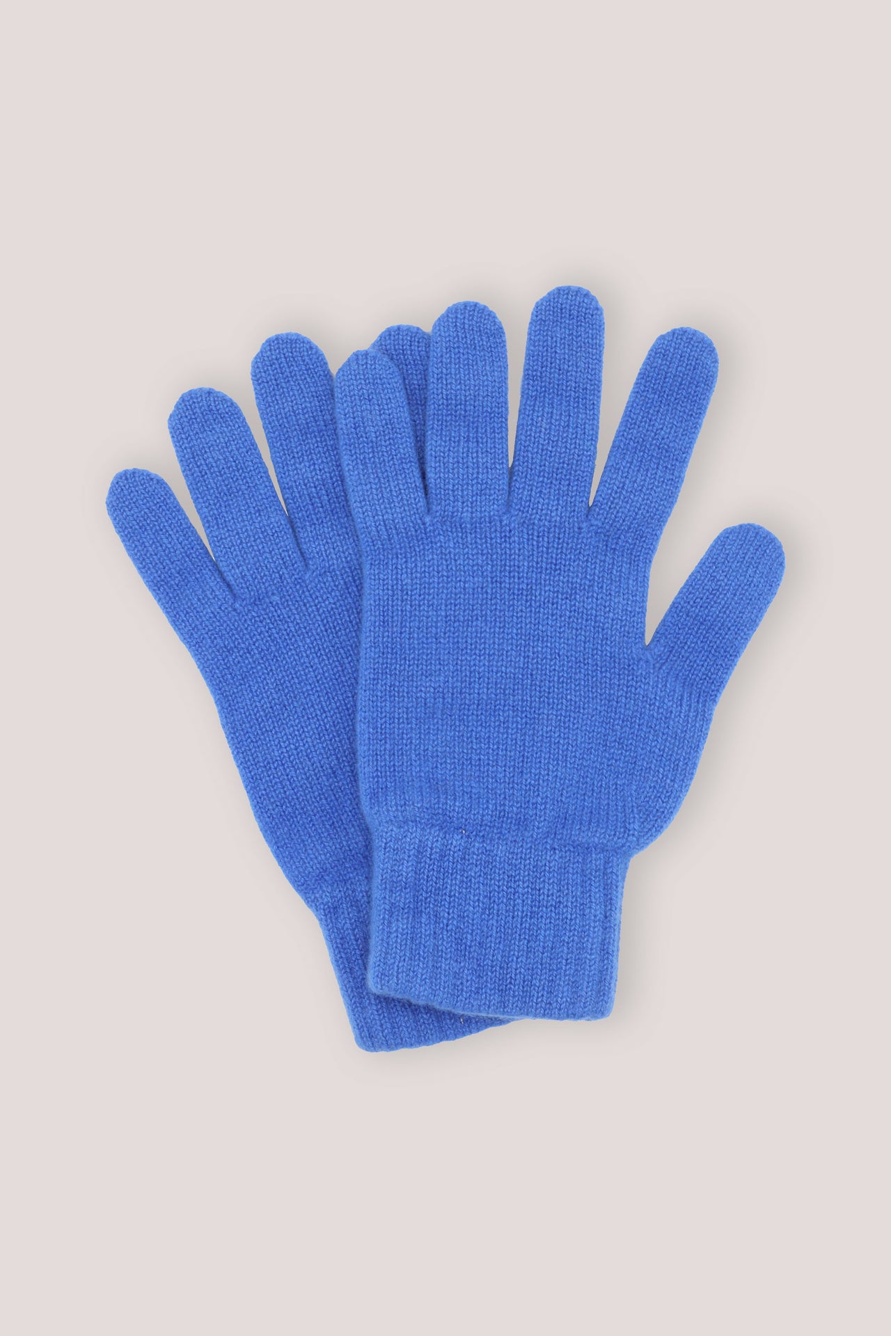 Men's Plain Knit Cashmere Gloves Sapphire Blue