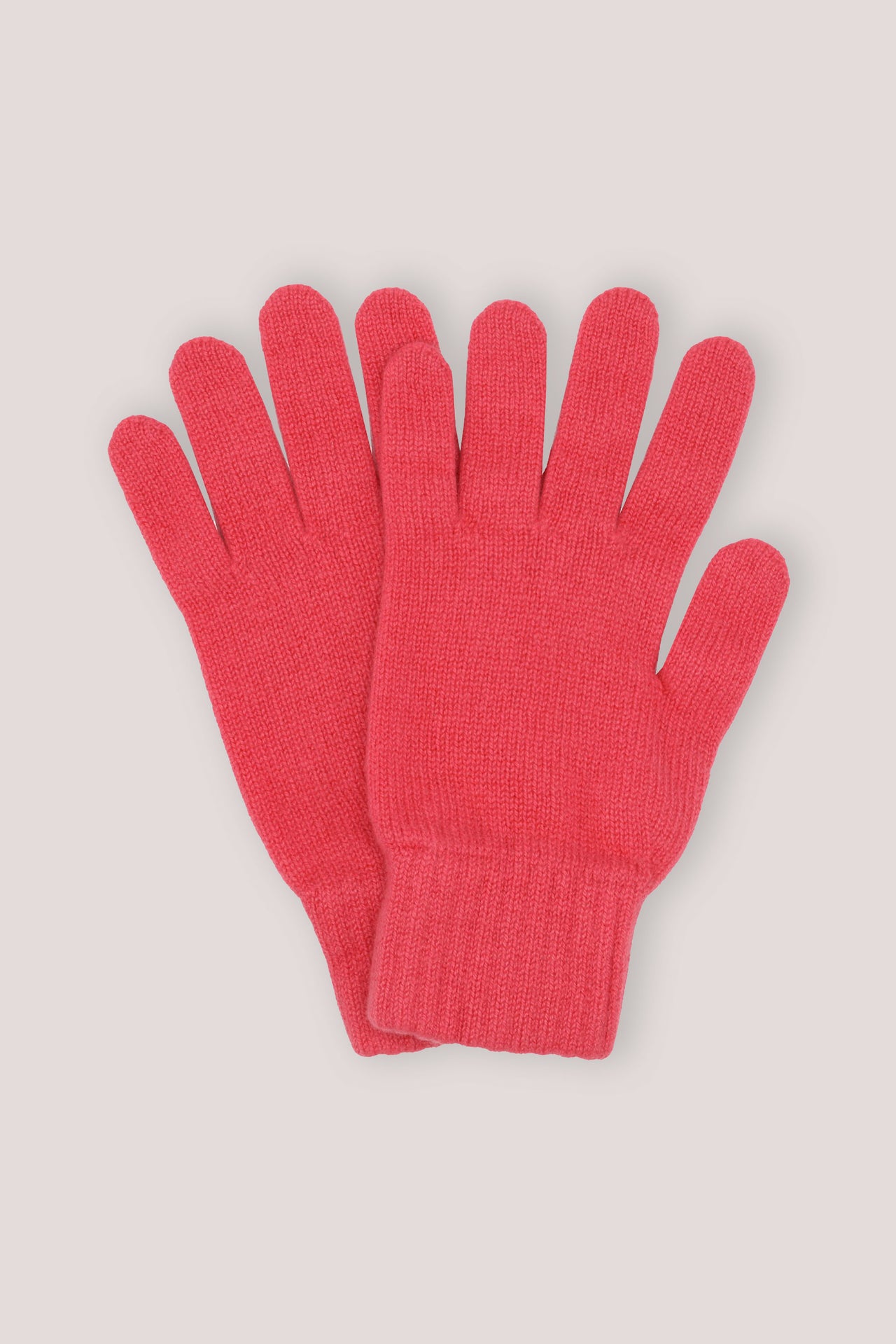 Men's Plain Knit Cashmere Gloves Coral Pink