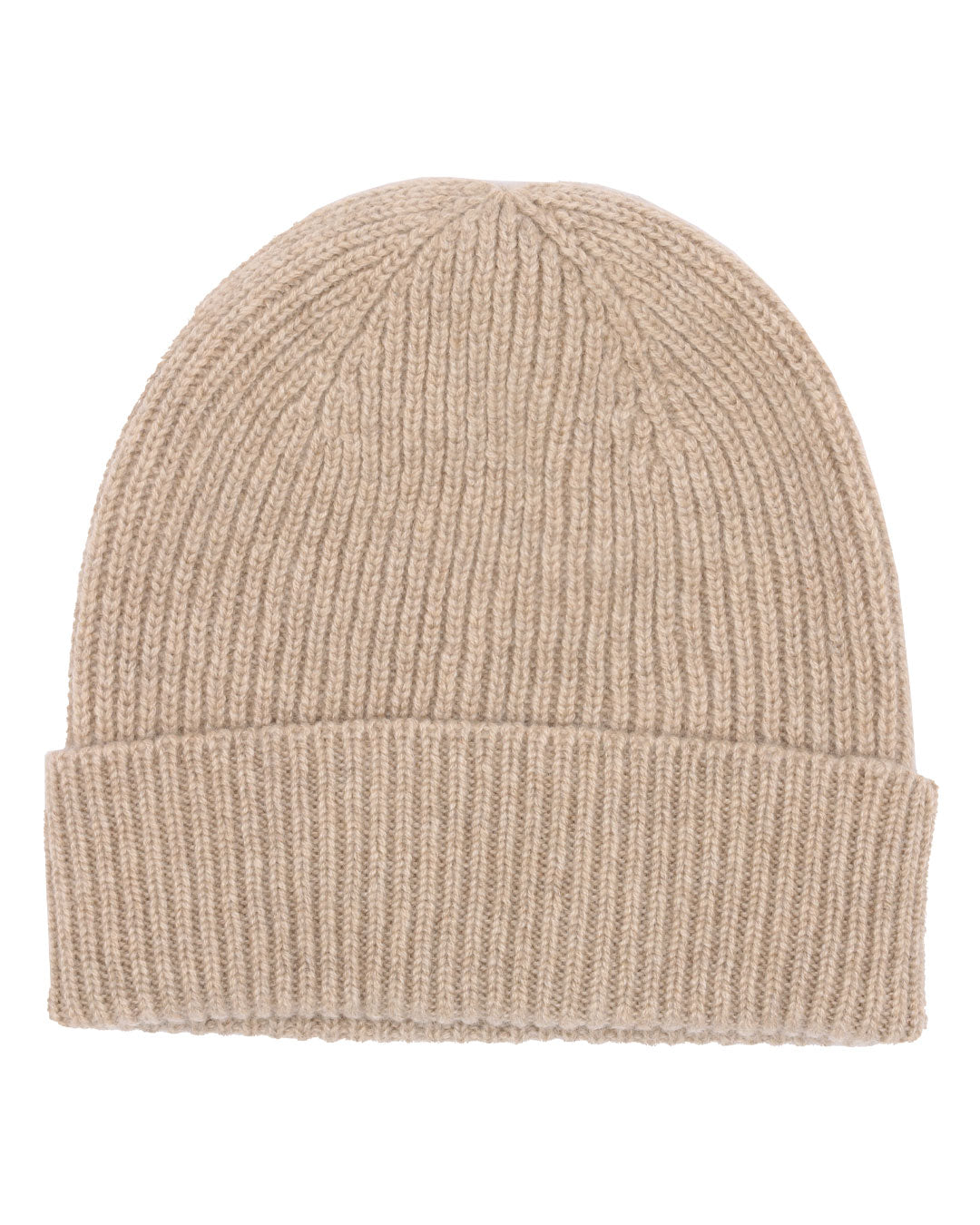 Rib Knit Cashmere Beanie Hat Oatmeal