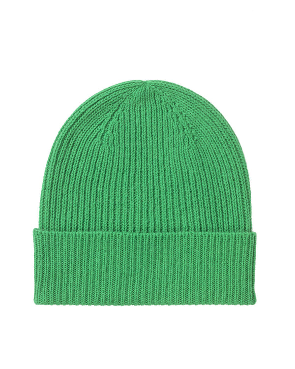 Rib Knit Cashmere Beanie Hat Lime Green