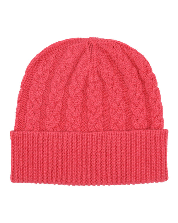 Cashmere Beanie Hat Coral Pink