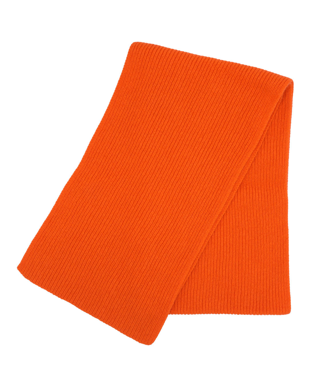 Rib Knit Cashmere Scarf Orange