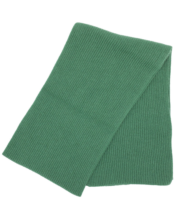 Rib Knit Cashmere Scarf Emerald Green