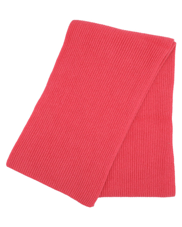 Rib Knit Cashmere Scarf Coral Pink