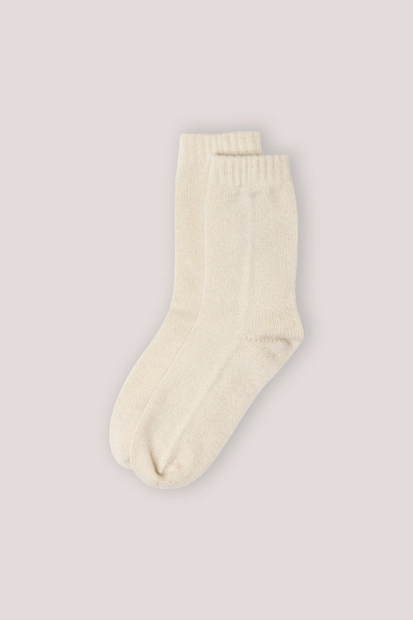 Women's Rib Knit Cashmere Socks Natural Undyed