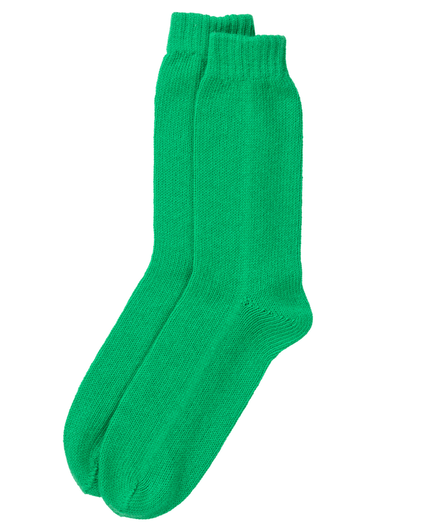 Women's Rib Knit Cashmere Socks Lime Green