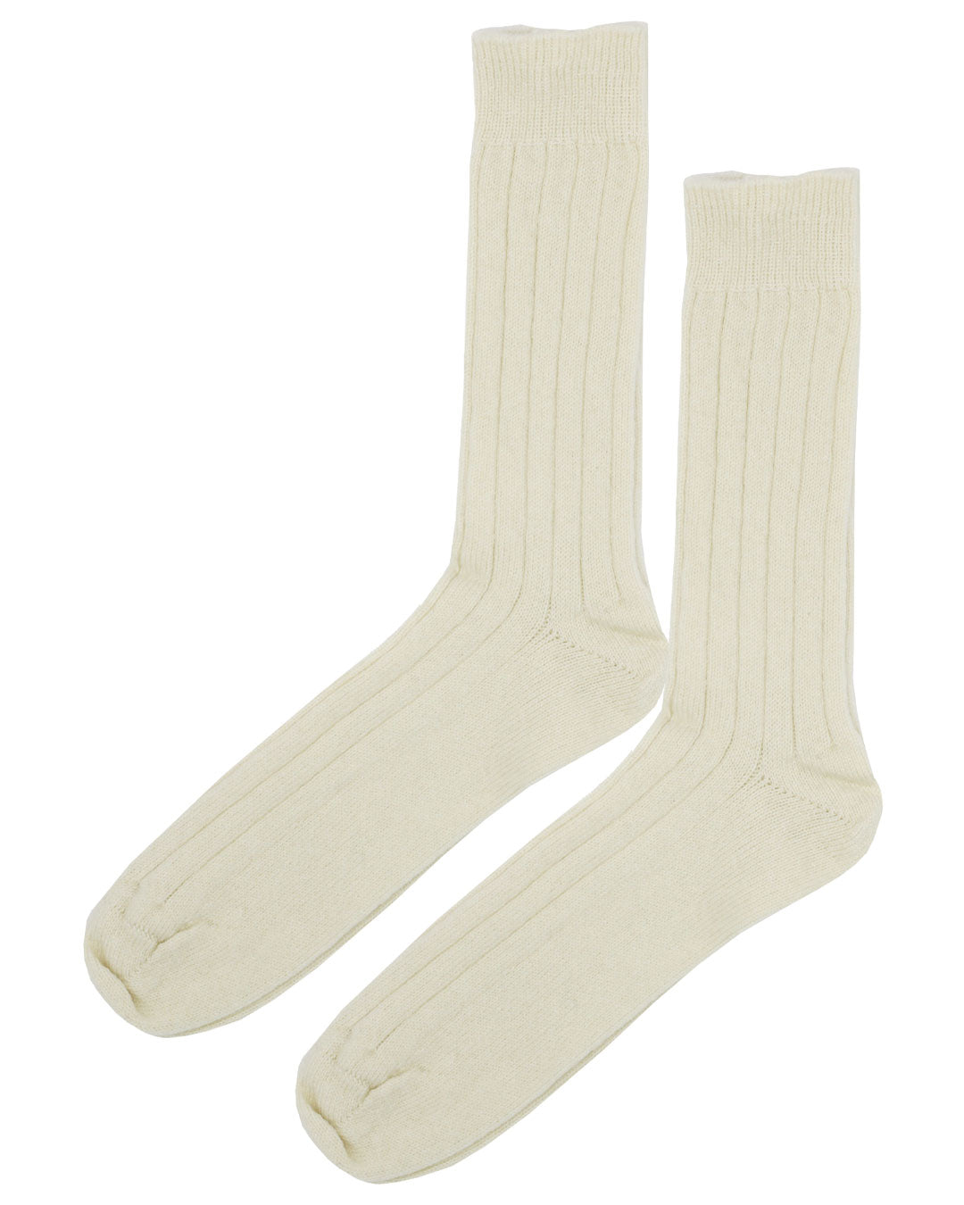 Men's Knitted Cashmere Bed Socks Natural Undyed White