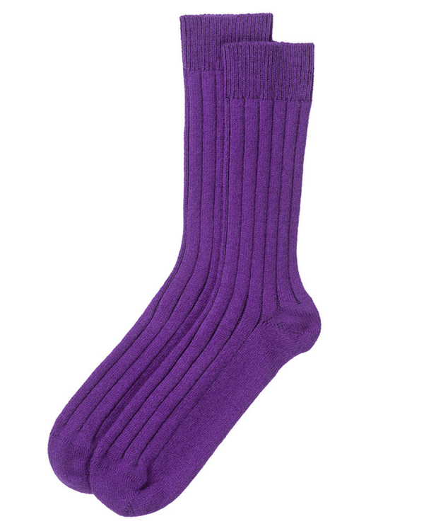 Men's Knitted Cashmere Bed Socks Purple