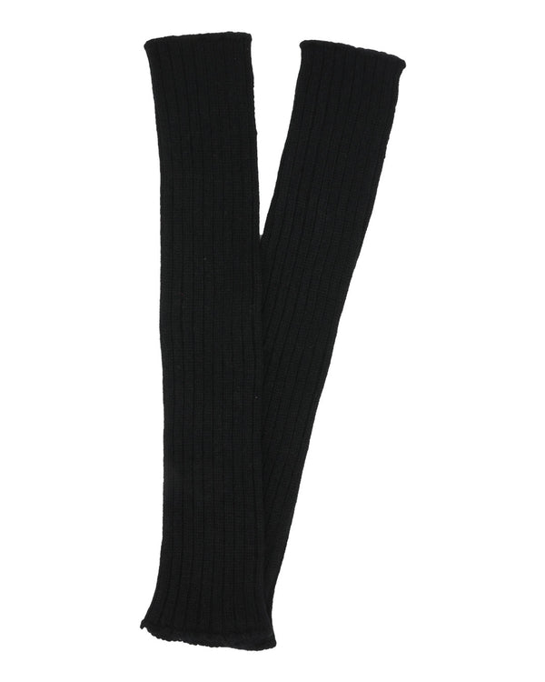 Rib Knit Long Cashmere Wrist Warmer Black