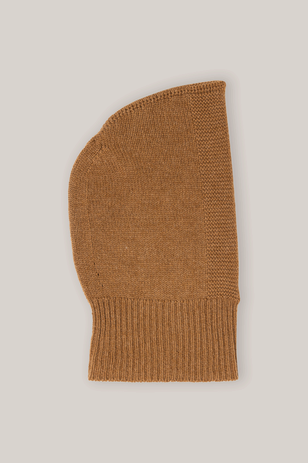 Knitted Cashmere Balaclava Crocket Brown