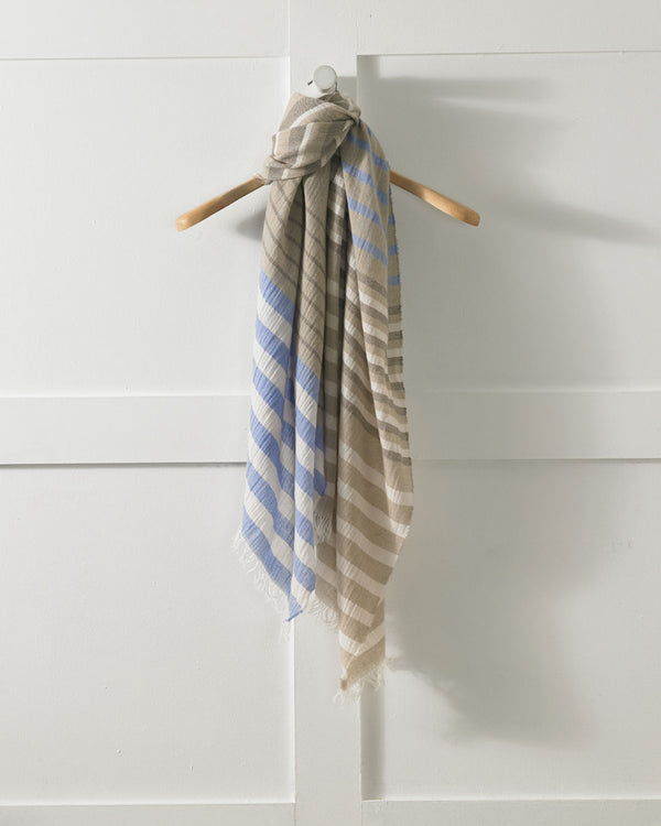 SALE - Ultra Lightweight Crinkle Finish Cashmere Summer Stole