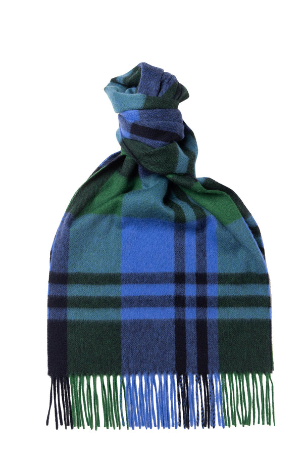 Black Watch Classic Check Cashmere Scarf Green x Blue