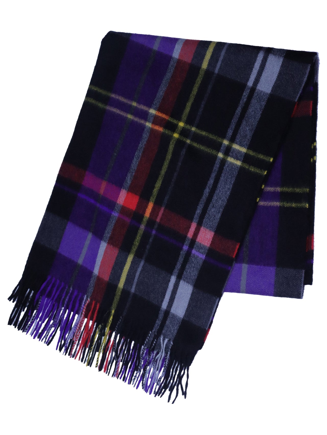 Joshua Ellis Madras Check Cashmere Stole Black x Multicoloured