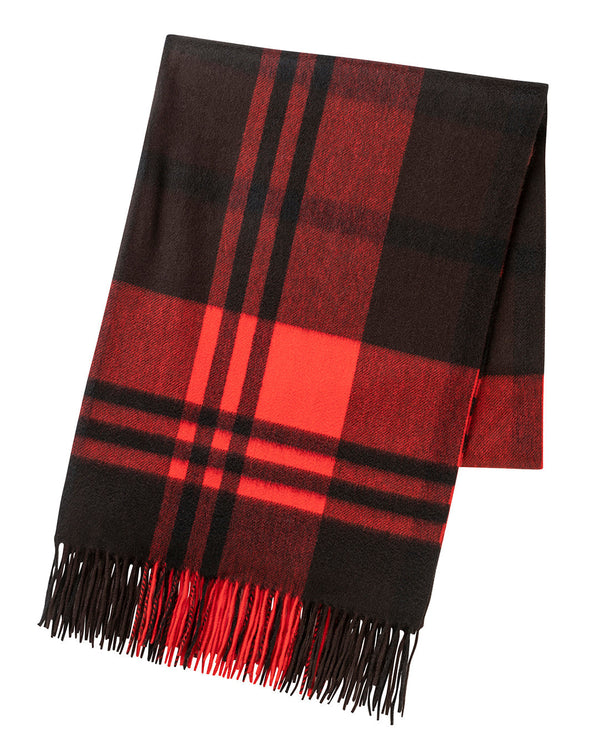 Primary Black Watch Cashmere Stole Black x Red