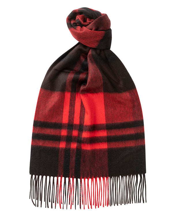 Primary Black Watch Cashmere Scarf Red x Black