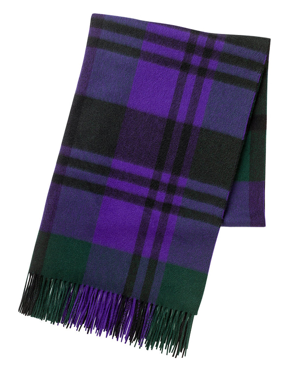 Primary Black Watch Cashmere Stole Purple x Green