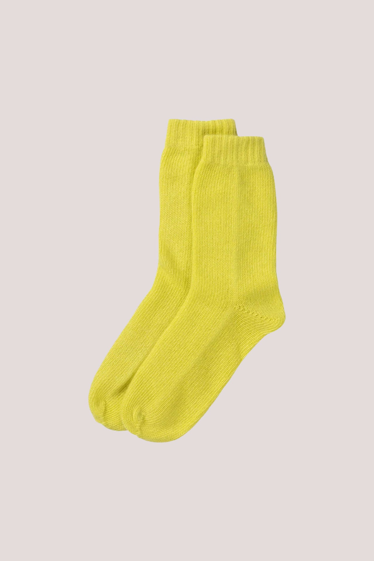 Women's Rib Knit Cashmere Socks Yellow