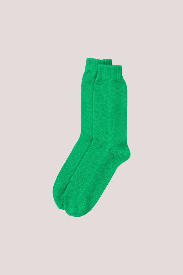 Women's Rib Knit Cashmere Socks Lime Green