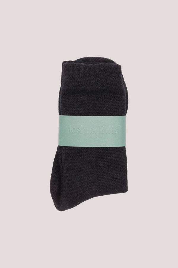 Women's Rib Knit Cashmere Socks Black