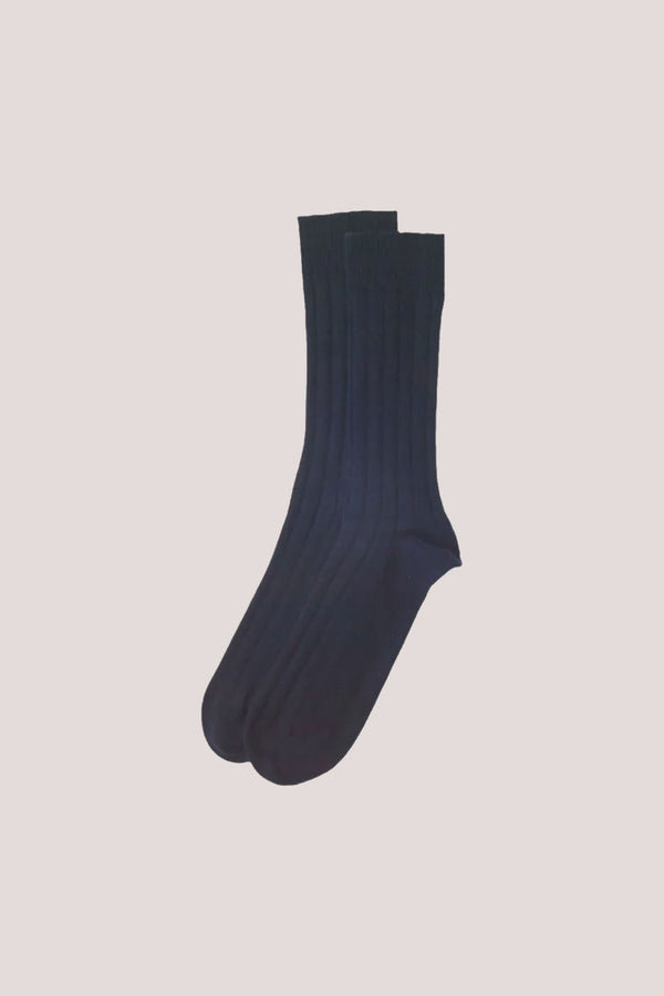 Men's Knitted Cashmere Bed Socks Navy Blue